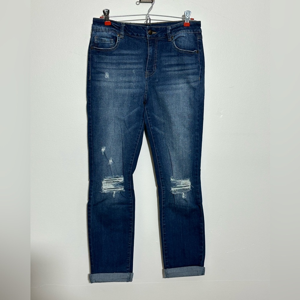 D. Jeans Women’s 8 Recycled Denim Baby Rolled Distressed Skinny Jeans | SKU 0925